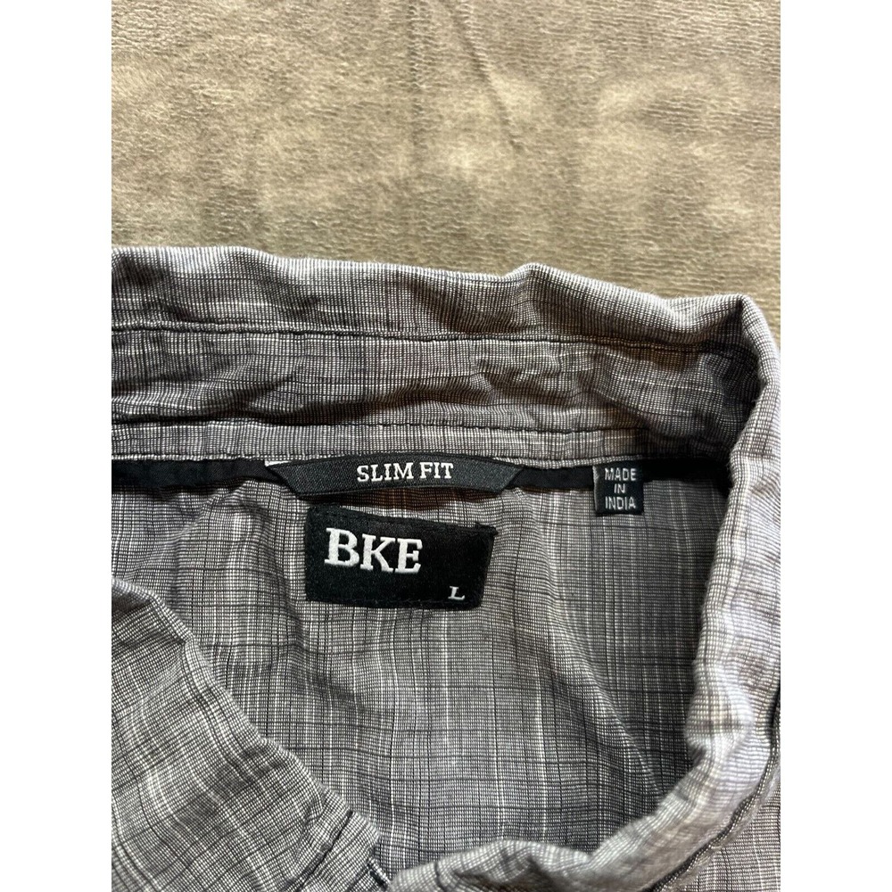 BKE Slim Fit Men's Short Sleeve Button Front Casual Shirt Size Large Black - Picture 5 of 7